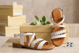 Sandalo Flat con Listini Foglia
