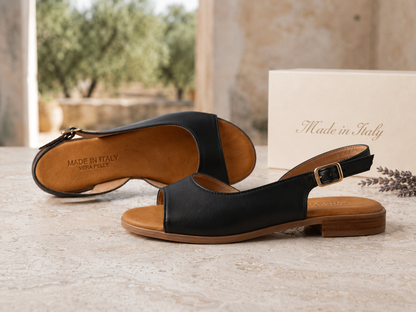 Sandalo basso peep-toe