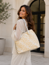 Borsa Shopper GUESS effetto rafia Kirsten Large 2 in 1 Tote