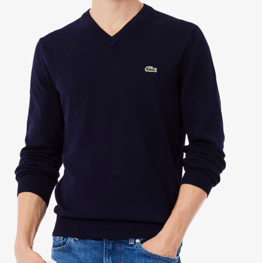 MAGLIONE IN COTONE SCOLLO A V