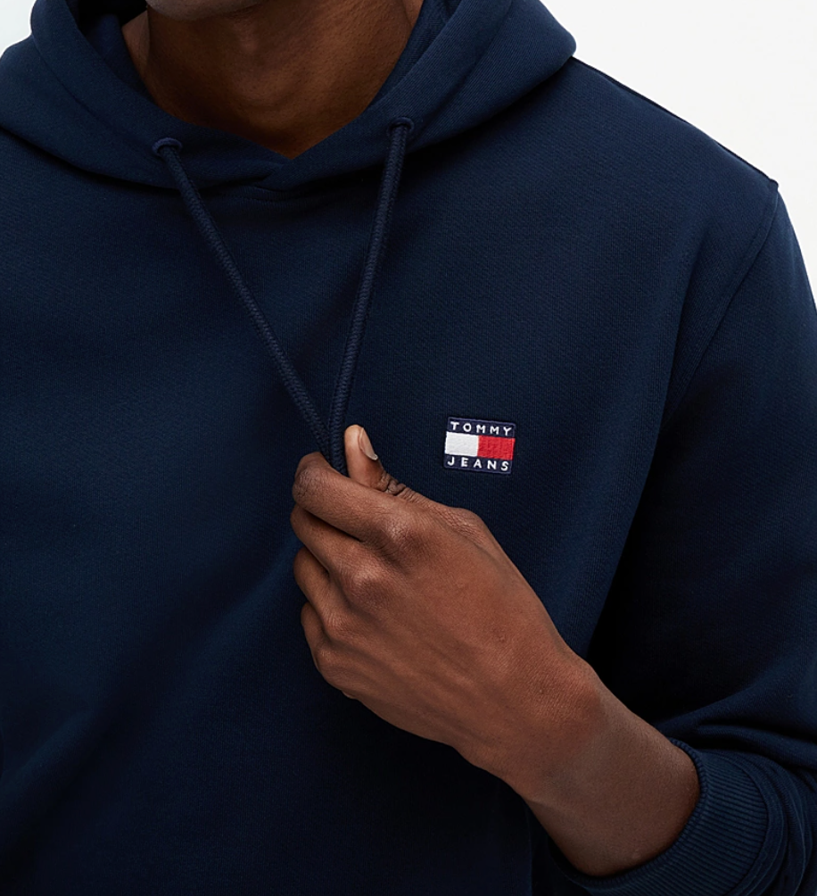 Felpa Tommy Badge in tessuto felpato spazzolato