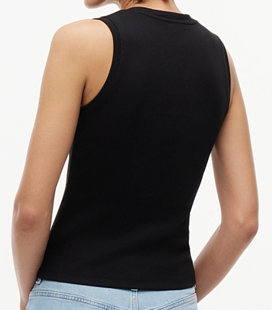 Canotta slim fit a coste con logo
