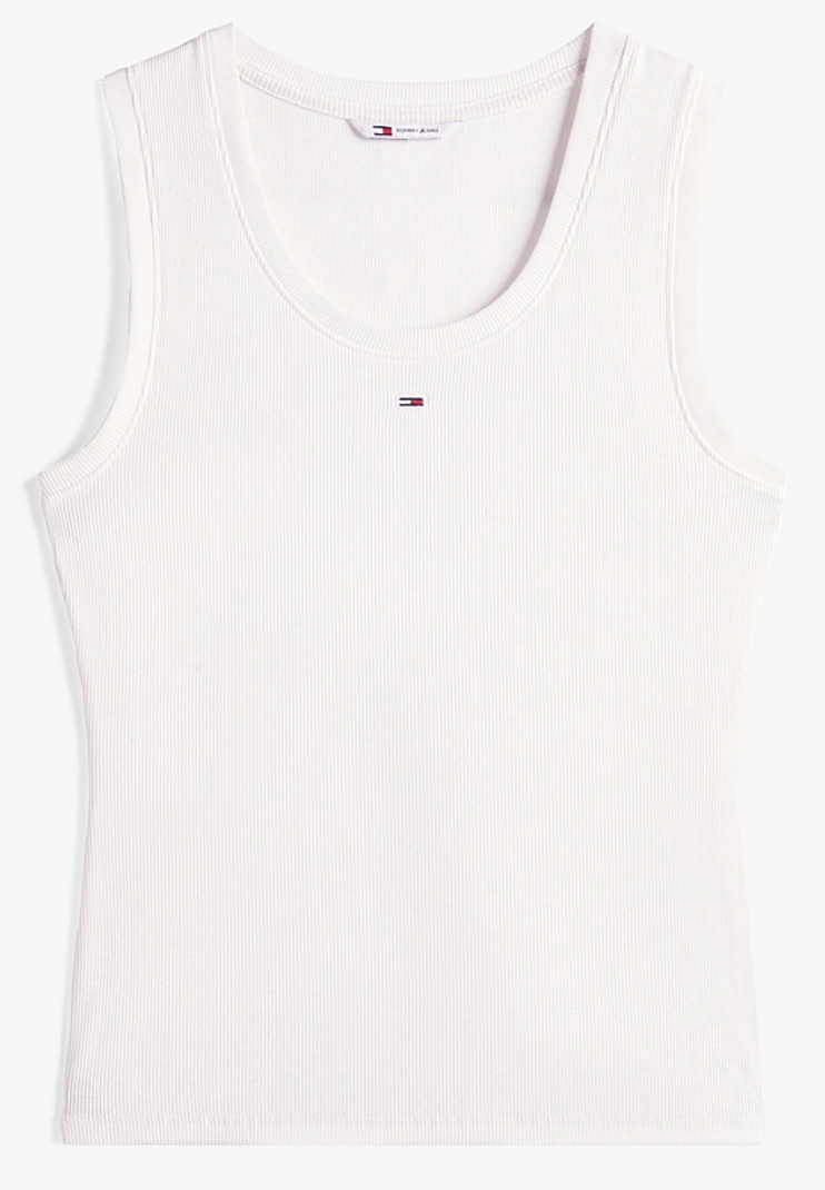 Canotta slim fit a coste con logo