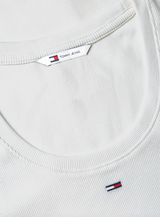 Canotta slim fit a coste con logo
