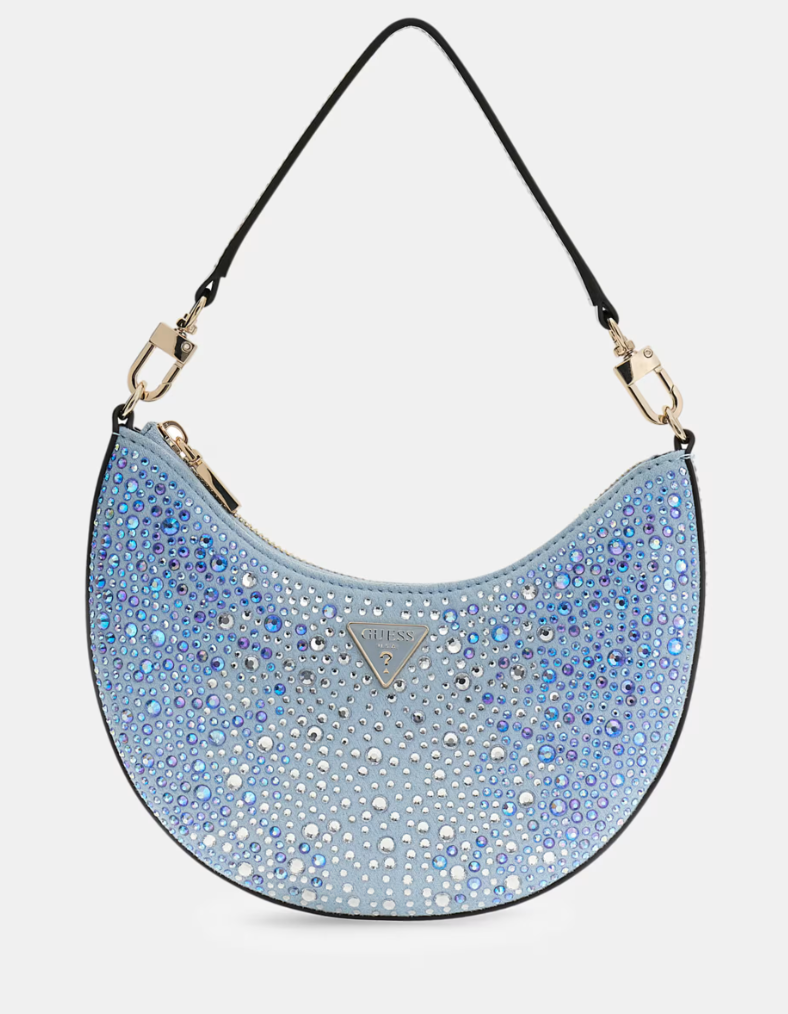 Borsa Guess a spalla Tasmin mini con strass