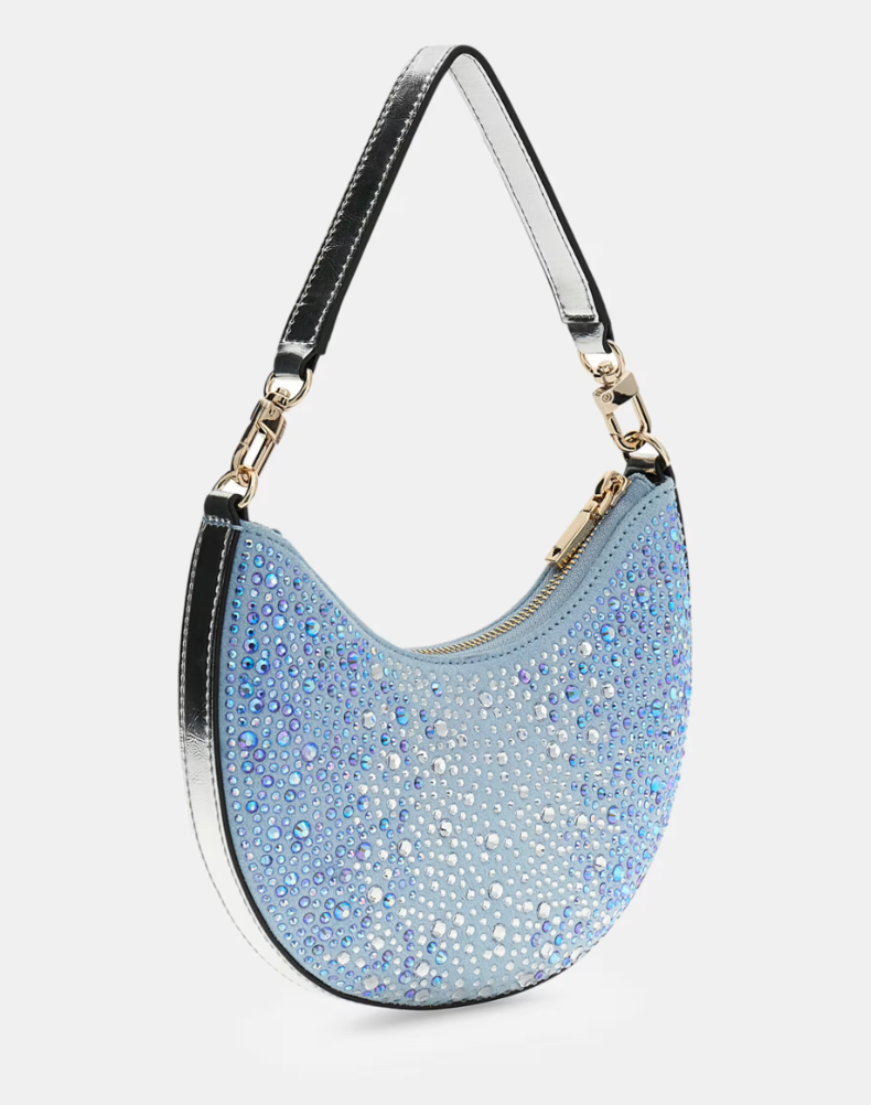 Borsa Guess a spalla Tasmin mini con strass