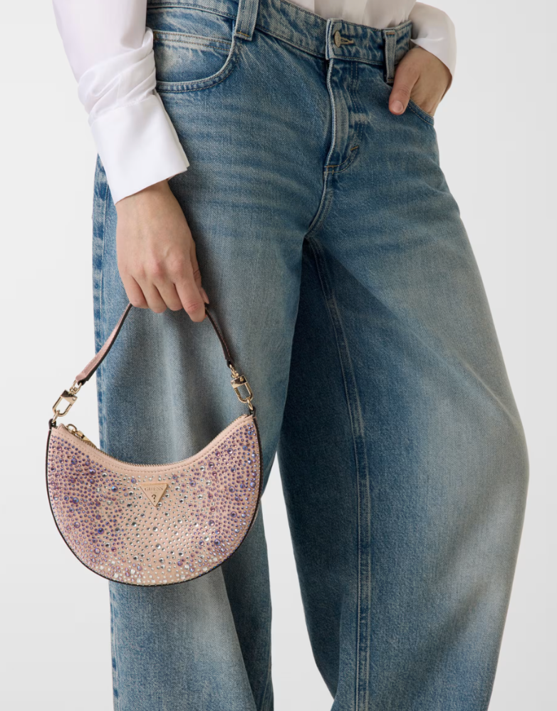 Borsa Guess a spalla Tasmin mini con strass
