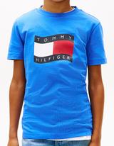 T-shirt in jersey con bandiera ondulata