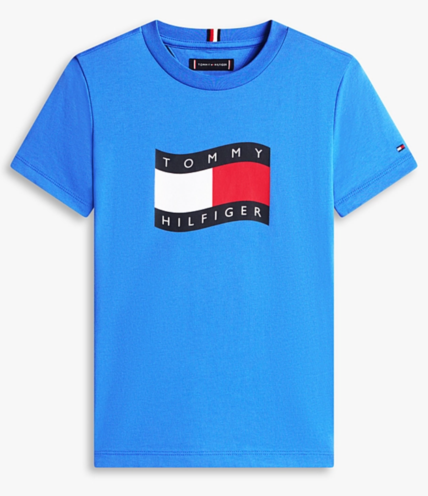 T-shirt in jersey con bandiera ondulata
