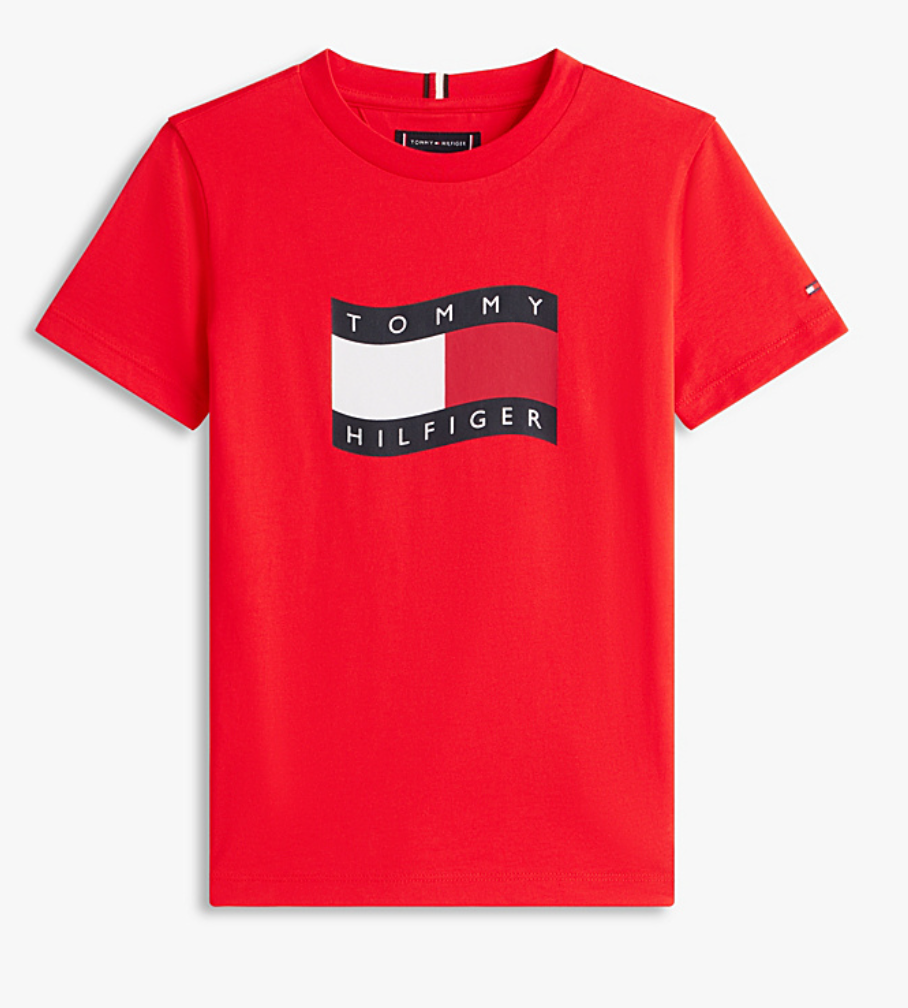 T-shirt in jersey con bandiera ondulata