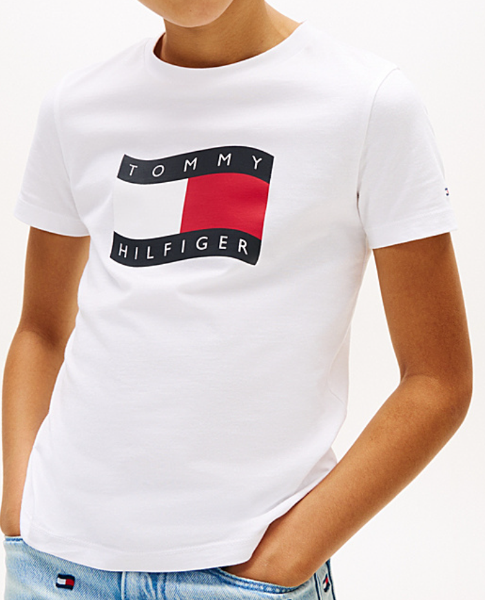 T-shirt in jersey con bandiera ondulata