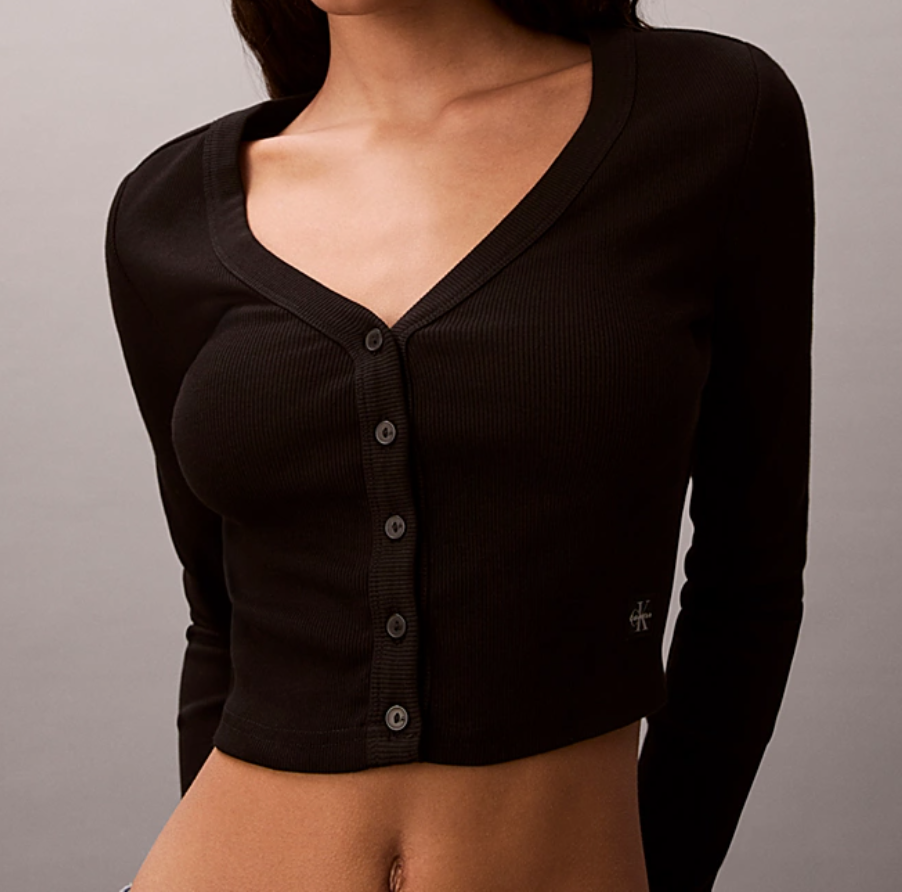 Cardigan in cotone a costine corto