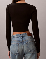 Cardigan in cotone a costine corto