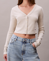 Cardigan in cotone a costine corto