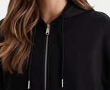 Felpa con cappuccio con zip integrale con monogramma corta