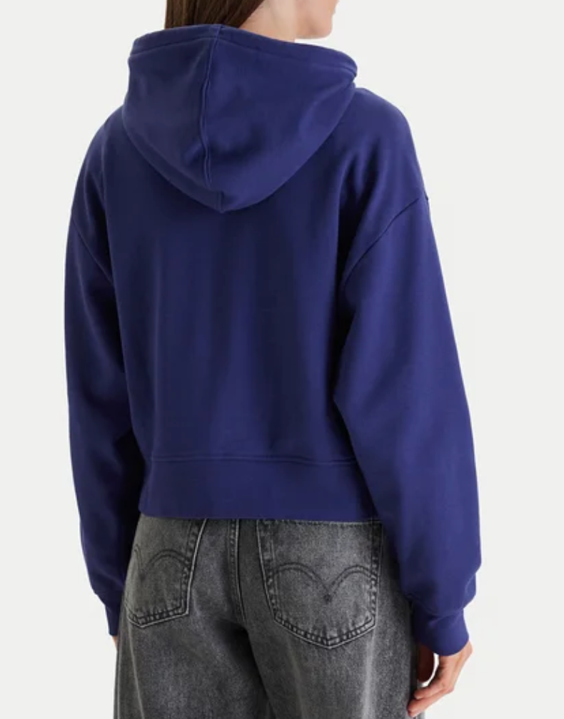 Felpa con cappuccio con zip integrale con monogramma corta