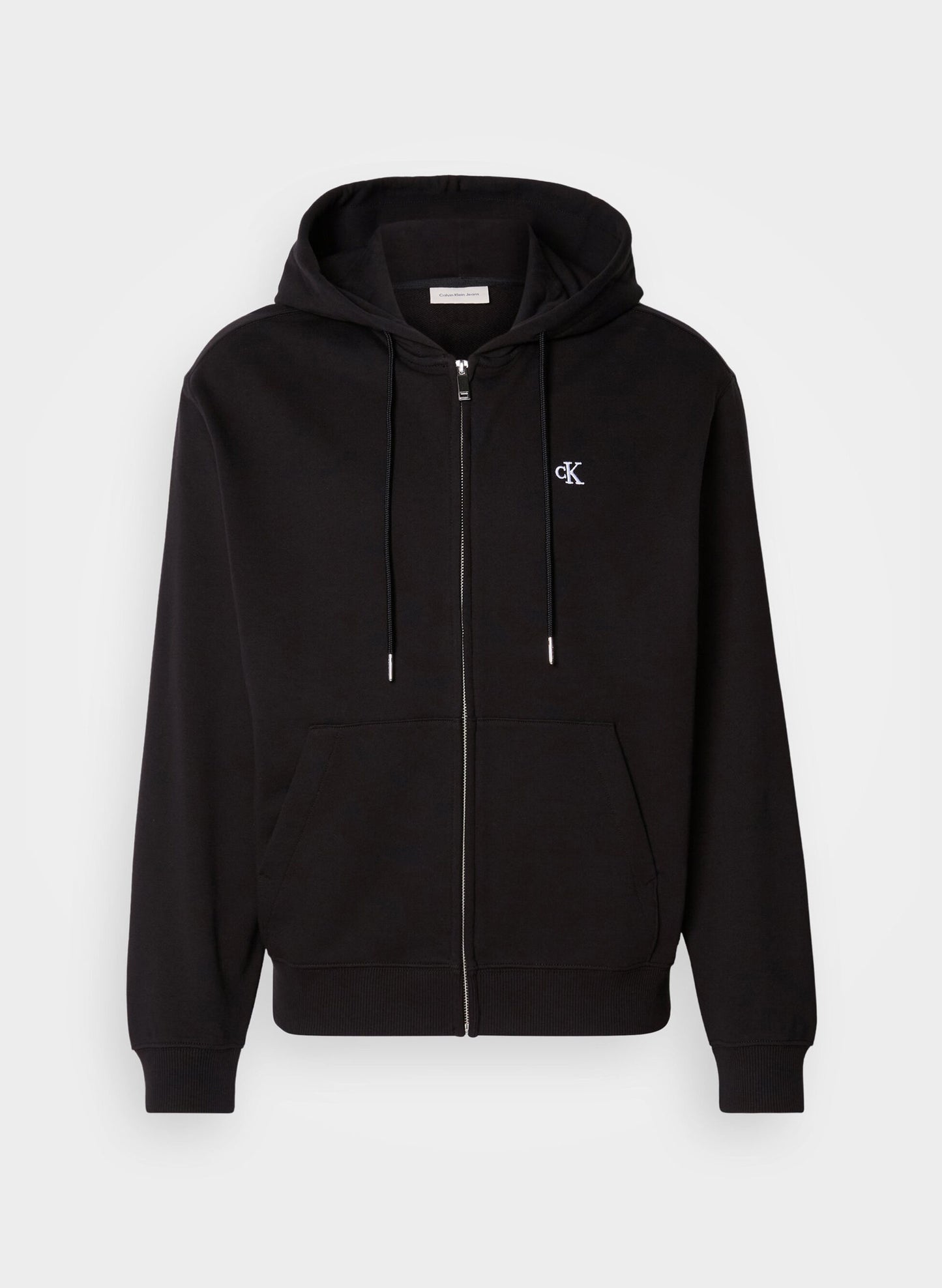Felpa con cappuccio con zip integrale e monogramma