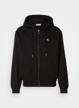Felpa con cappuccio con zip integrale e monogramma