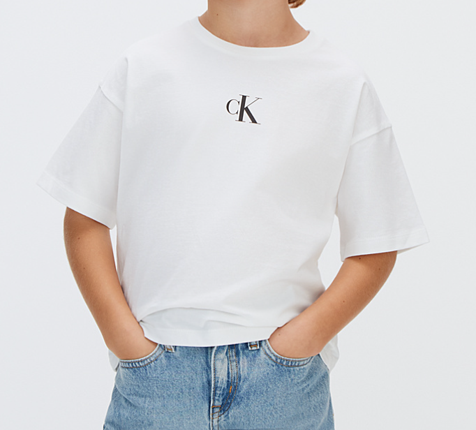 T-shirt boxy con logo
