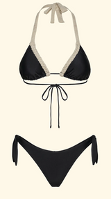Bikini Donna F**K Triangolo con Slip Regolabile Nero