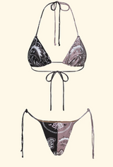 Bikini Donna Triangolo con Slip Regolabile Fantasia