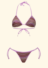 Bikini Donna F**K Triangolo con Slip Regolabile Multicolor