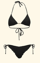 Bikini Donna F**K Triangolo con Slip Regolabile Nero