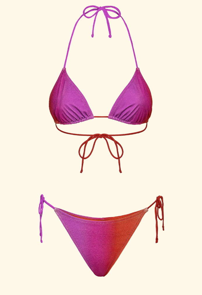 Bikini Donna F**K Triangolo con Slip Regolabile Fantasia