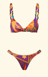 Bikini Donna F**K Triangolo con Slip Fisso Fantasia