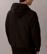Felpa con cappuccio con zip integrale e monogramma