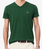 T-SHIRT CON SCOLLO A V IN JERSEY DI COTONE PIMA LEGGERO