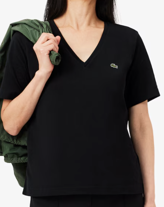 T-SHIRT CON SCOLLO A V IN MORBIDO COTONE RELAXED FIT
