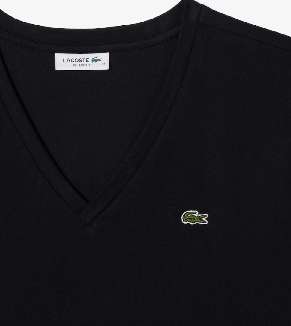 T-SHIRT CON SCOLLO A V IN MORBIDO COTONE RELAXED FIT