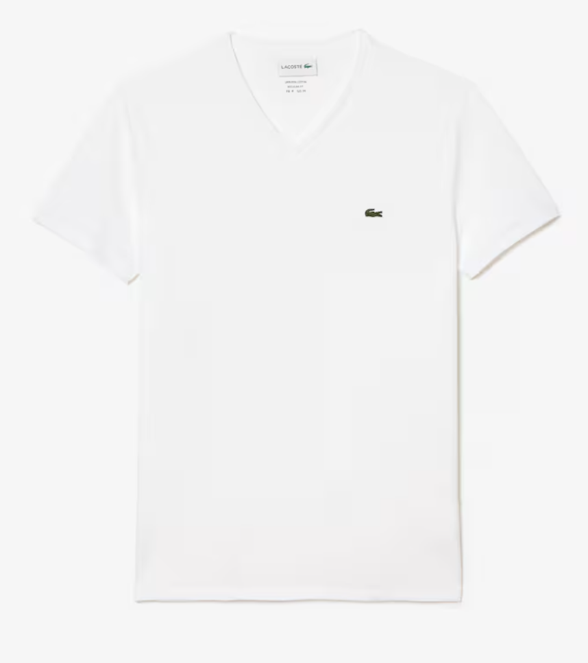 T-SHIRT CON SCOLLO A V IN JERSEY DI COTONE PIMA LEGGERO