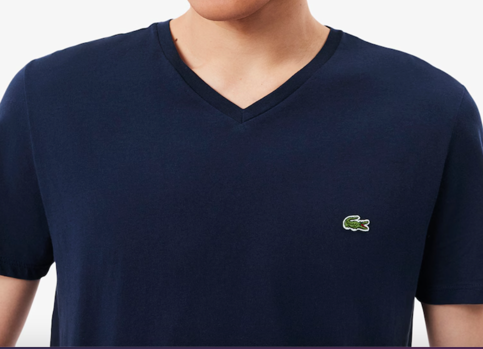 T-SHIRT CON SCOLLO A V IN JERSEY DI COTONE PIMA LEGGERO