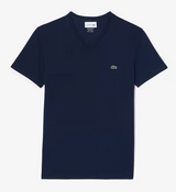 T-SHIRT CON SCOLLO A V IN JERSEY DI COTONE PIMA LEGGERO