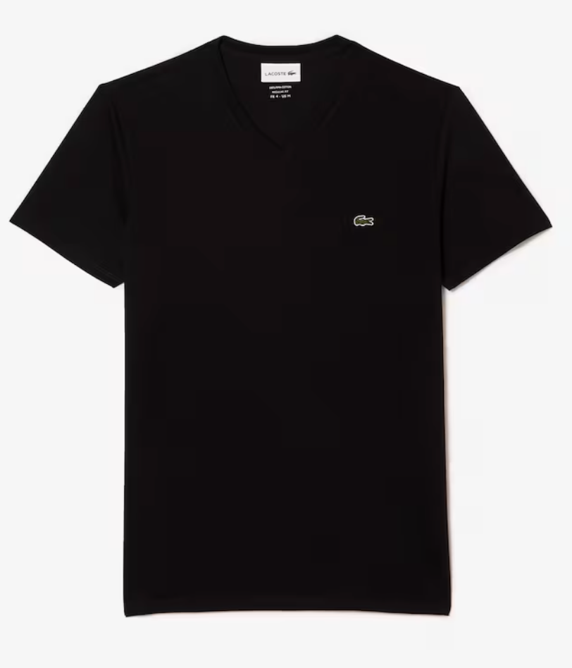 T-SHIRT CON SCOLLO A V IN JERSEY DI COTONE PIMA LEGGERO