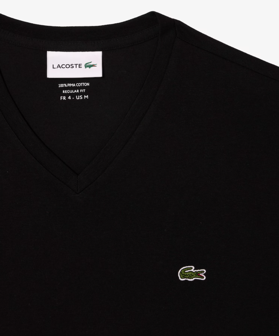 T-SHIRT CON SCOLLO A V IN JERSEY DI COTONE PIMA LEGGERO