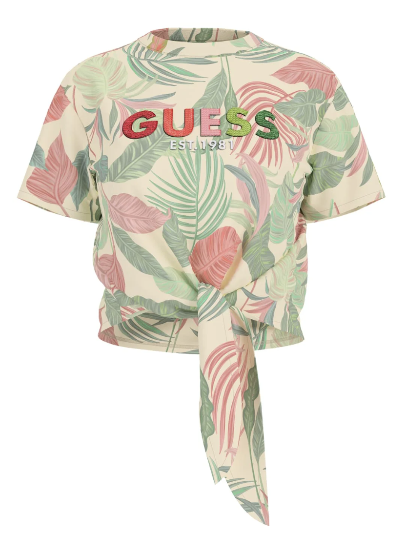 T-shirt con nodo Tropical