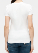 T-shirt Guess Slim in Cotone con Logo Flowers e Borchie