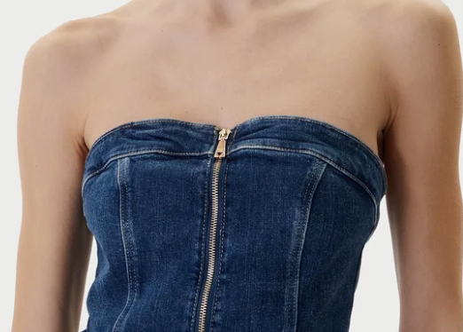 Guess salopette in denim bottoni con logo