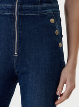 Guess salopette in denim bottoni con logo