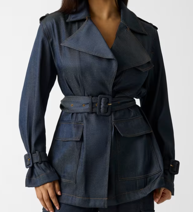 Trench corto in denim