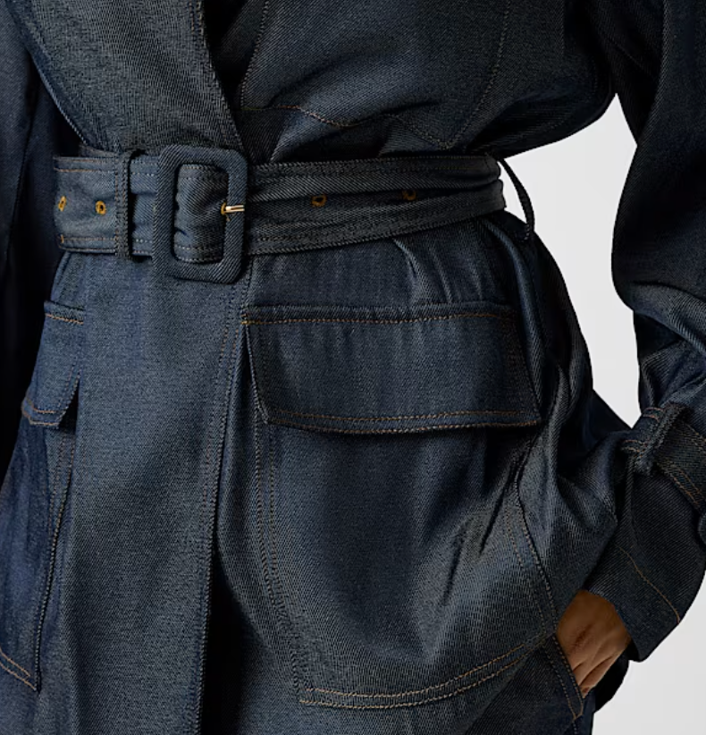 Trench corto in denim