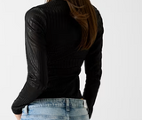 Top in maglia effetto metallizzato