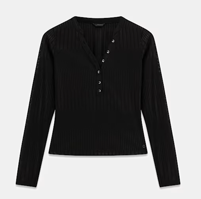 Top in maglia effetto metallizzato