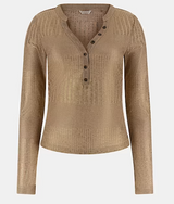 Top in maglia effetto metallizzato