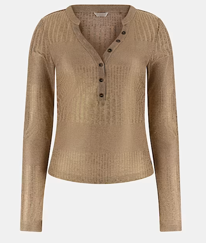 Top in maglia effetto metallizzato