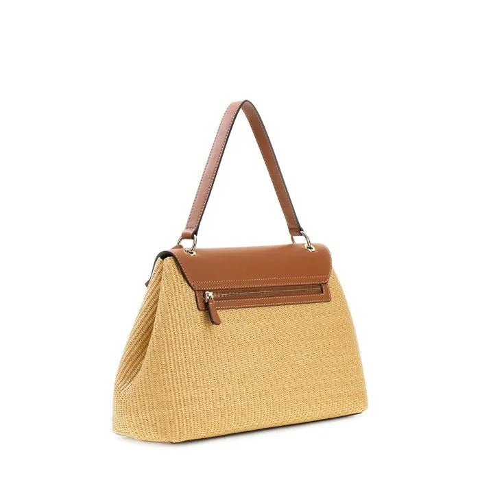 Borsa a tracolla con patta marrone Guess