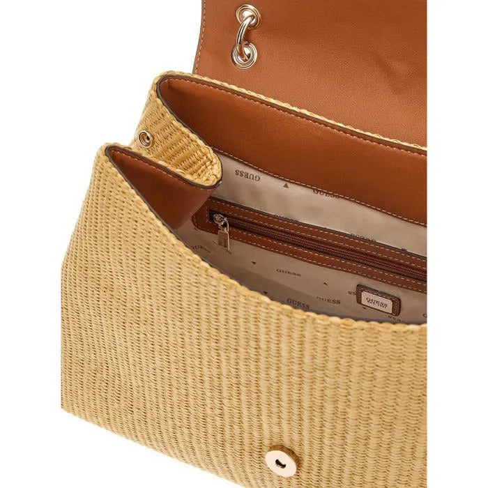 Borsa a tracolla con patta marrone Guess